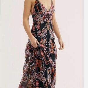 Free People Rising Sun Embroidered Maxi Dress
